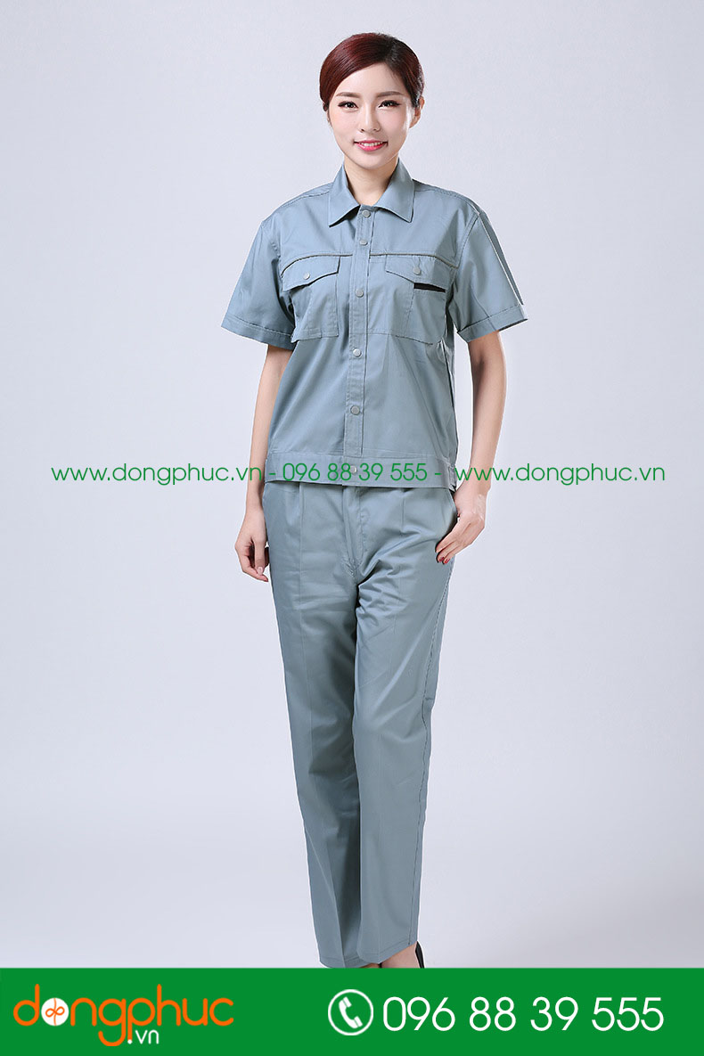 Mẫu bảo hộ màu ghi đậm cộc tay